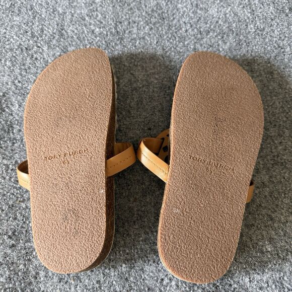 Tory Burch Miller Cloud Shearling Medallion Thong Sandals Rubber Women’s 6.5 - Picture 8 of 9